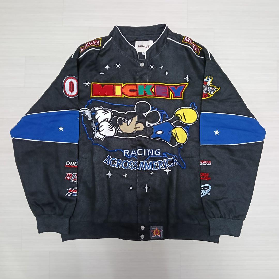 ミッキーマウス レーシングジャケット 刺繍 ワッペン ディズニー ブラック 楽天市場】【楽天スーパーSALEポイント3倍】送料無料/ ワッペン
