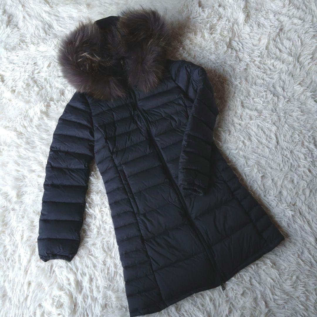 美品✨デュベティカ ネイビー40 オチロエトレ マット ファーフード