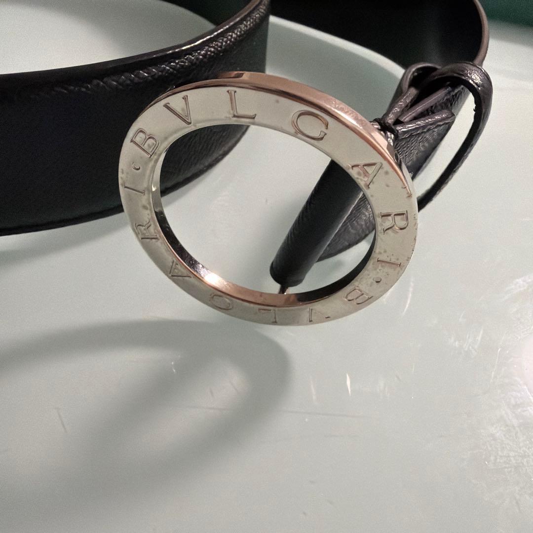 年末限定最終値下げ！ BVLGARI 黒レザー ベルト 42