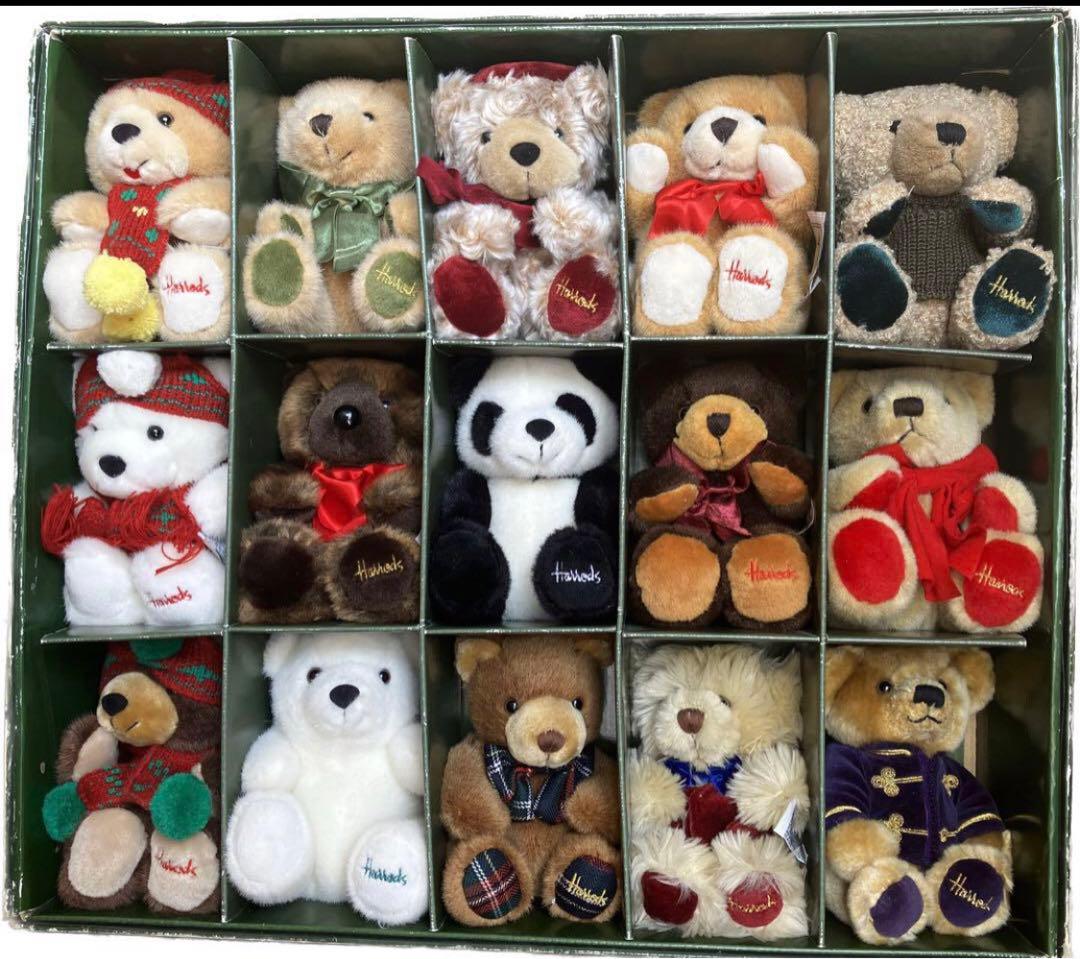 Harrods ミニチュア クリスマス テディベア ぬいぐるみ ハロッズ 15本