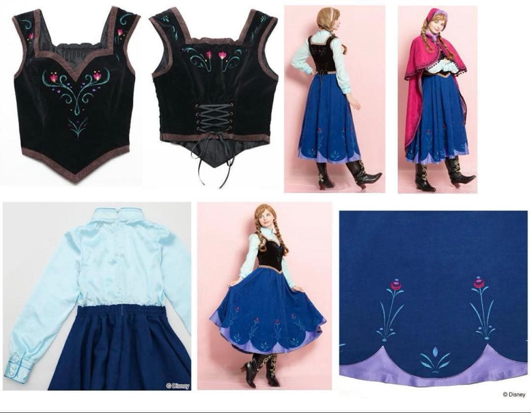 シークレットハニー ディズニー アナ雪 雪山 ドレス＆ケープ帽子手袋