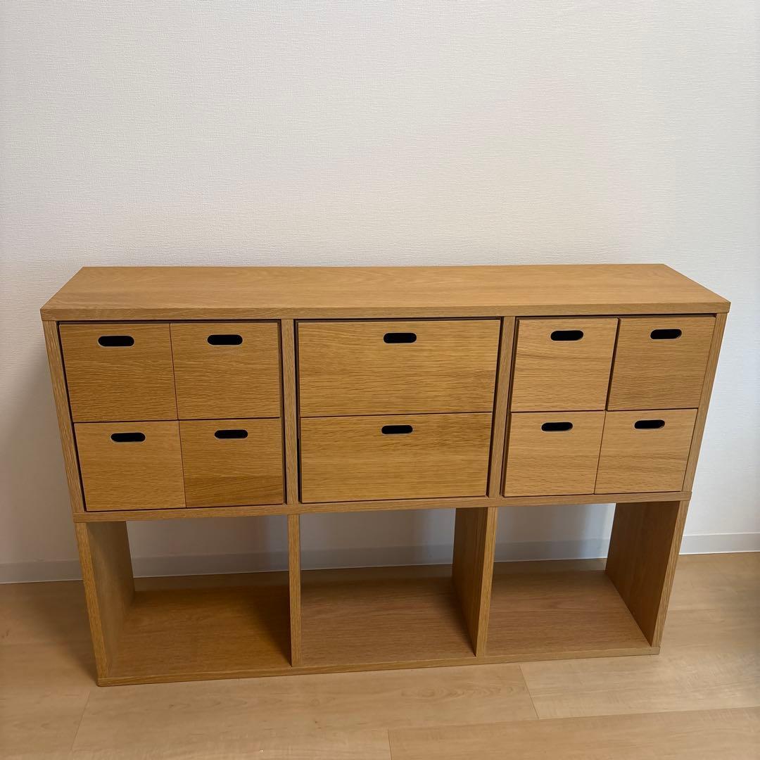 無印　スタッキングシェルフセット　３段×２列　オーク材