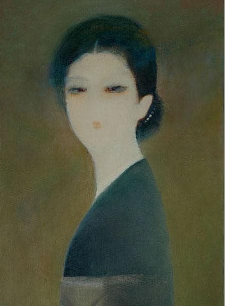 油絵 菅家令子 絵 絵画インテリア 額付(青緑＋金色の枠)F4-070312