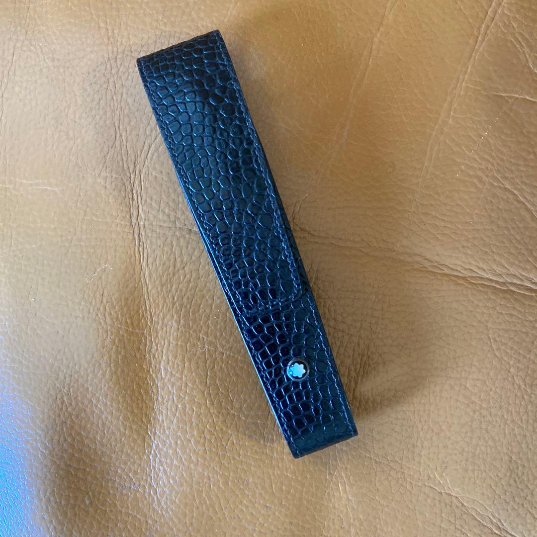 【希少】モンブラン カーフレザー クロコ型押しペンケース クロコ型押し L字ペンケース ブラウン | iichi 日々の暮らしを心地よく