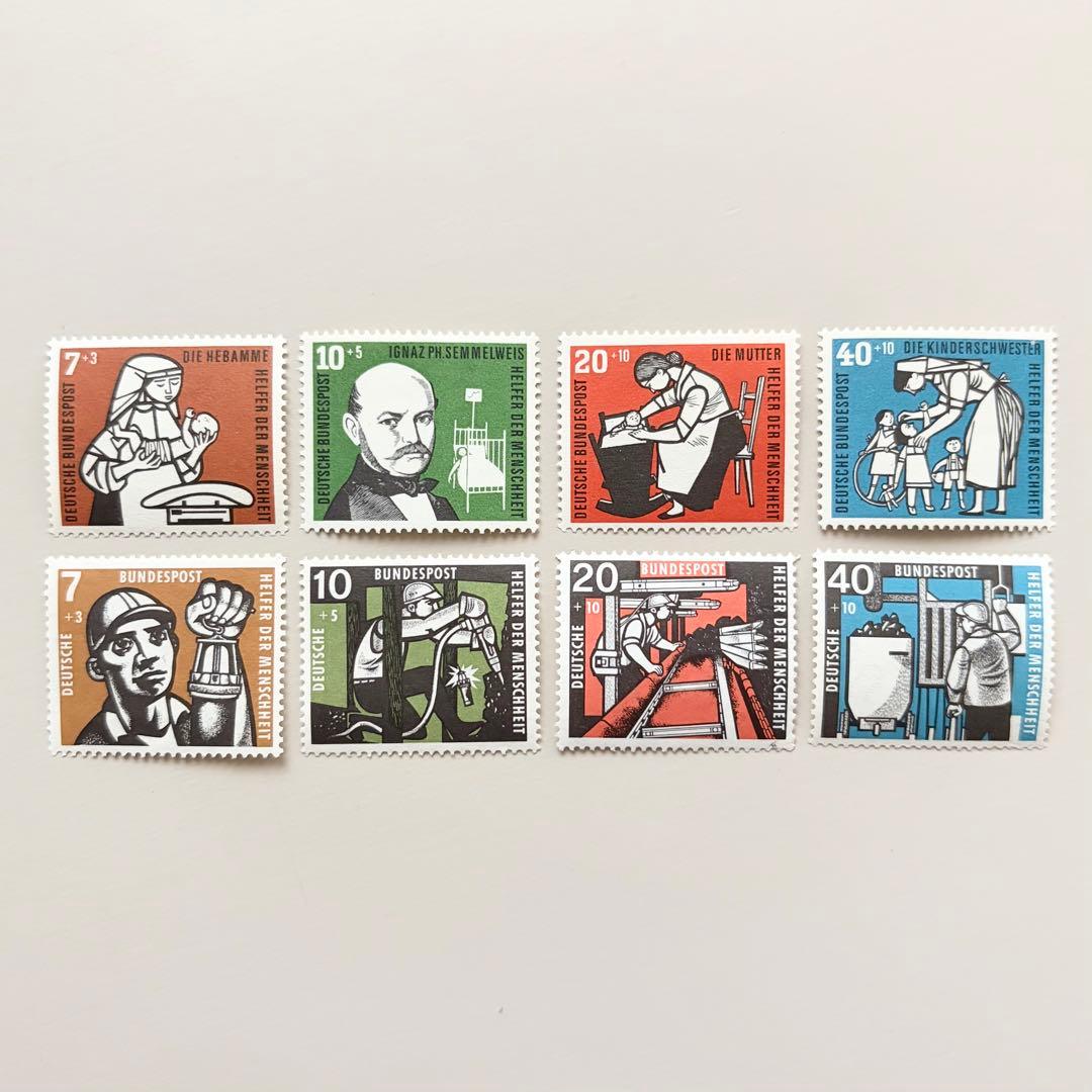 外国切手8枚（ドイツ：社会福祉、寄付金付き） - メルカリ