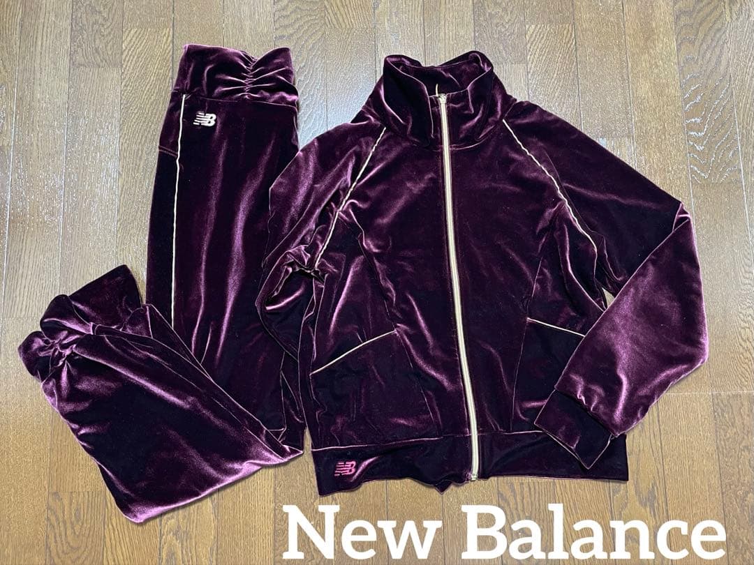 【美品】ニューバランス　ベロア　セットアップ　フルジップアップ＆パンツ　サイズM