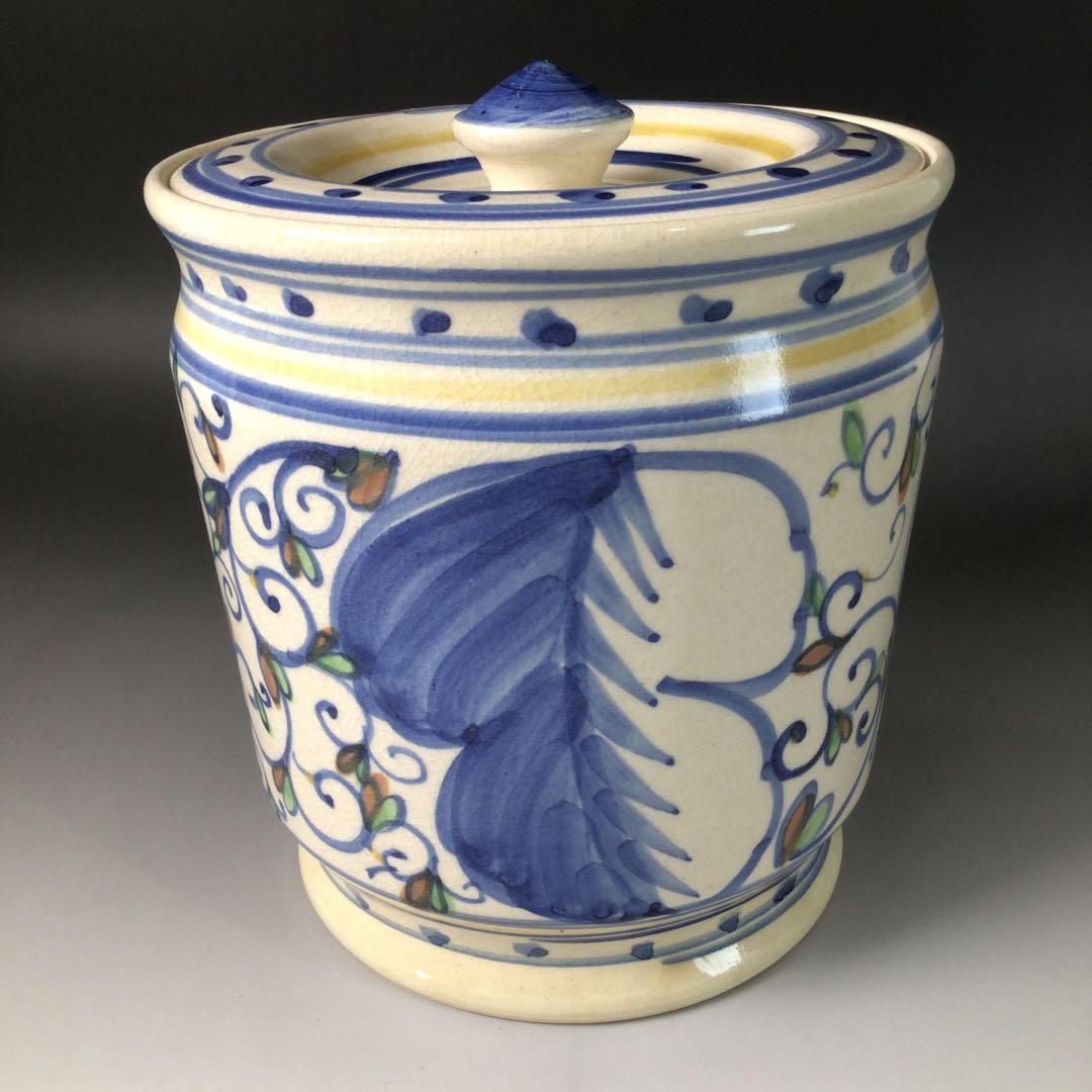 R830 水指 『高台寺窯 森里陶楽造』『紅毛写』『一重口水指』 共箱