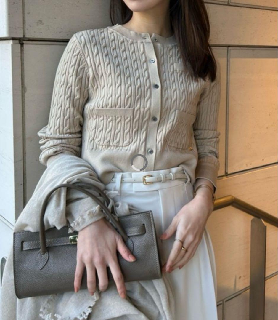 anuans リトルケーブルニットカーディガン