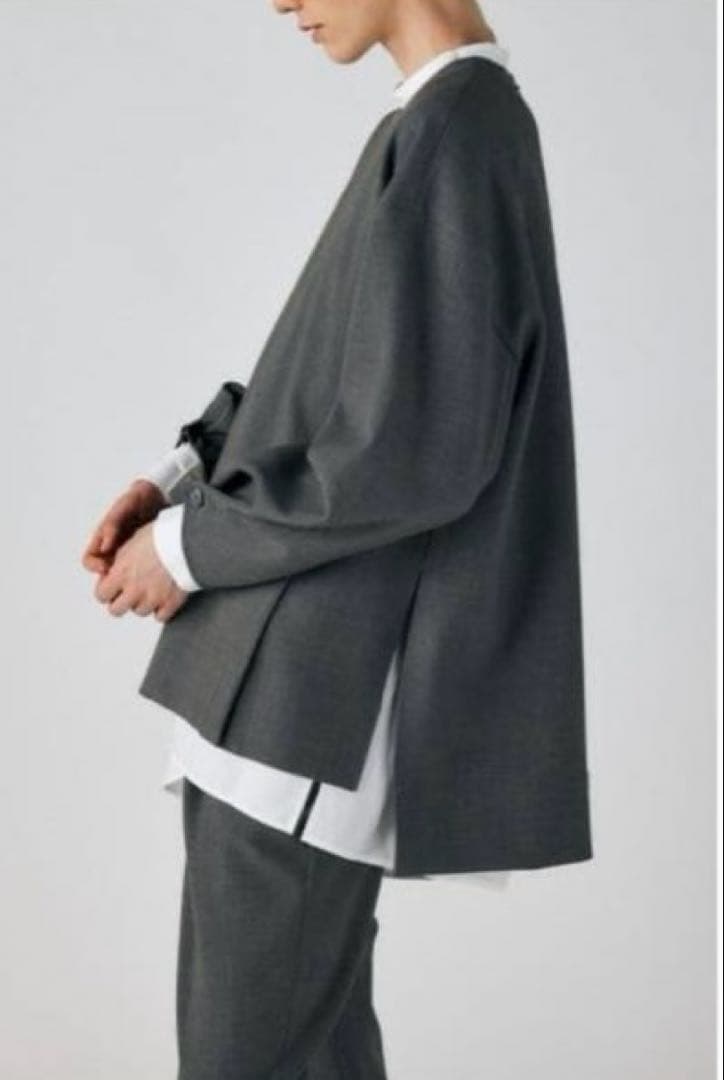 お値下げ☆ENFOLD ウォッシャブルスリットボタンプルオーバートップス