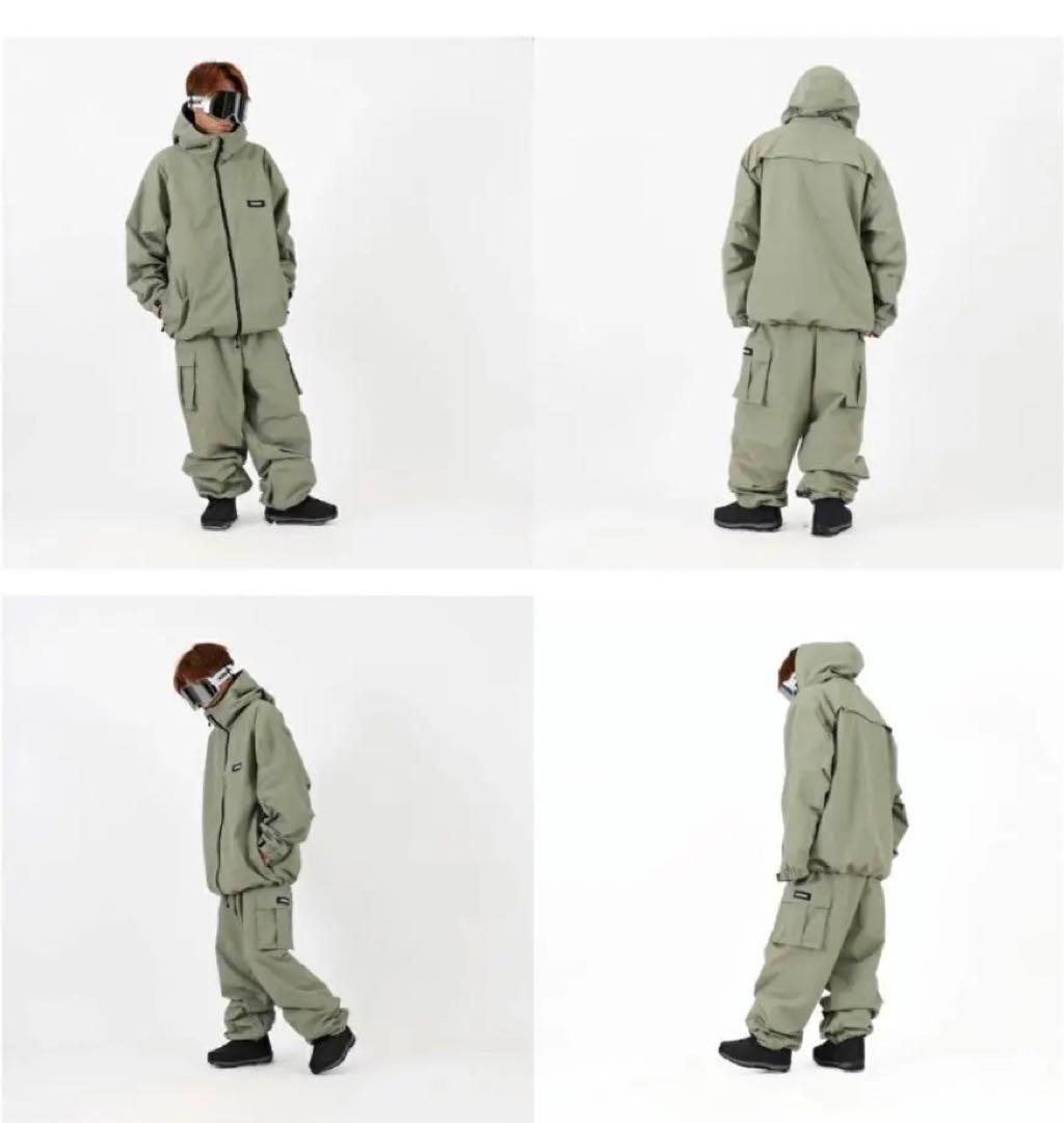 himani オリーブグリーン スノーボードウェア Sサイズ 上下セット