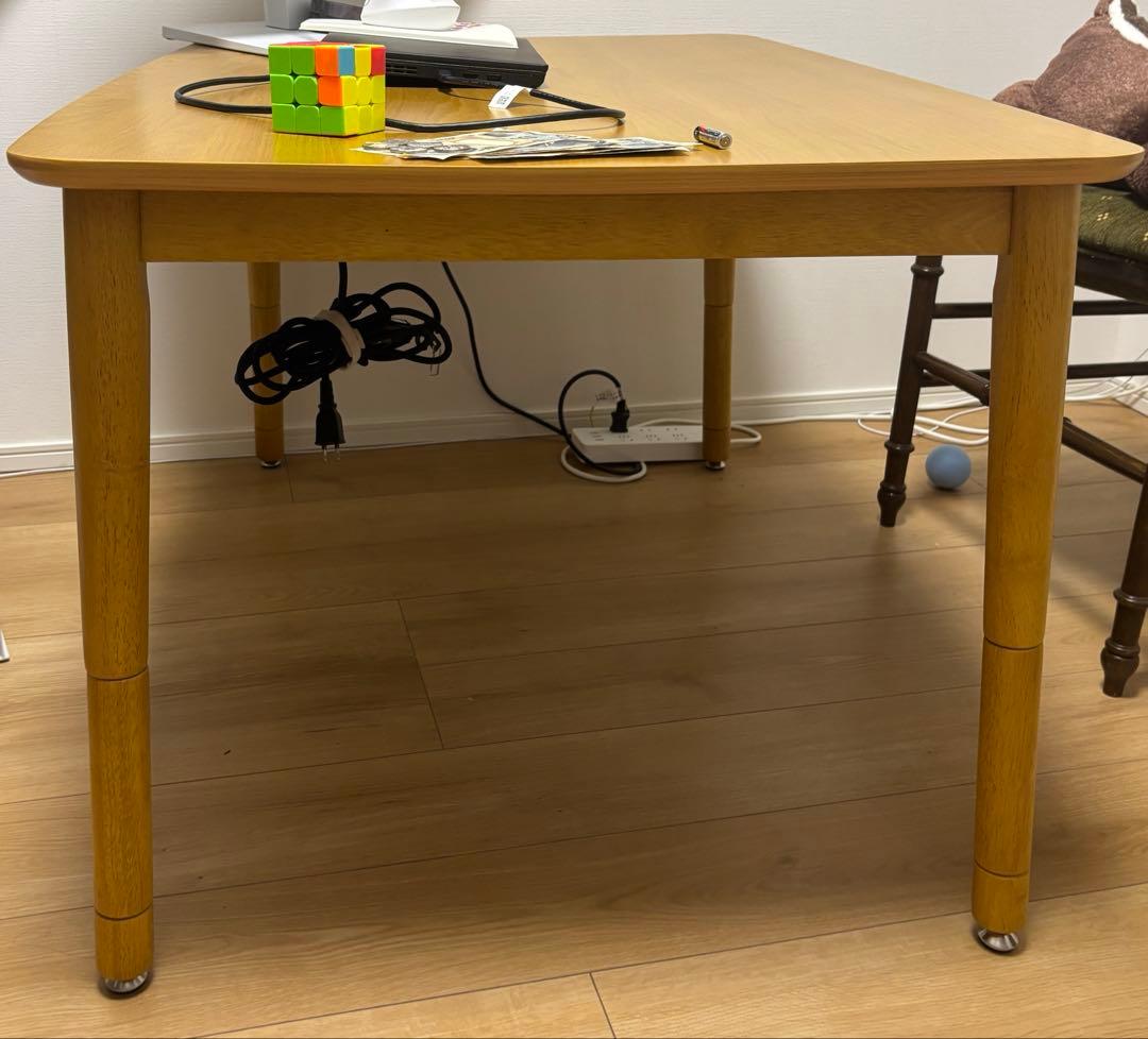 テーブル 机 ダイニングテーブル 木製高さ調整こたつ 4段階で高さが変えられる 天然木ウォールナット材高さ調整こたつ