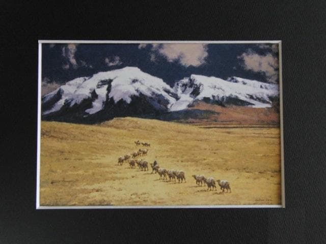 小田和典、【パミールを越えて】、希少な大判額装用画集より、美品、日本人画家