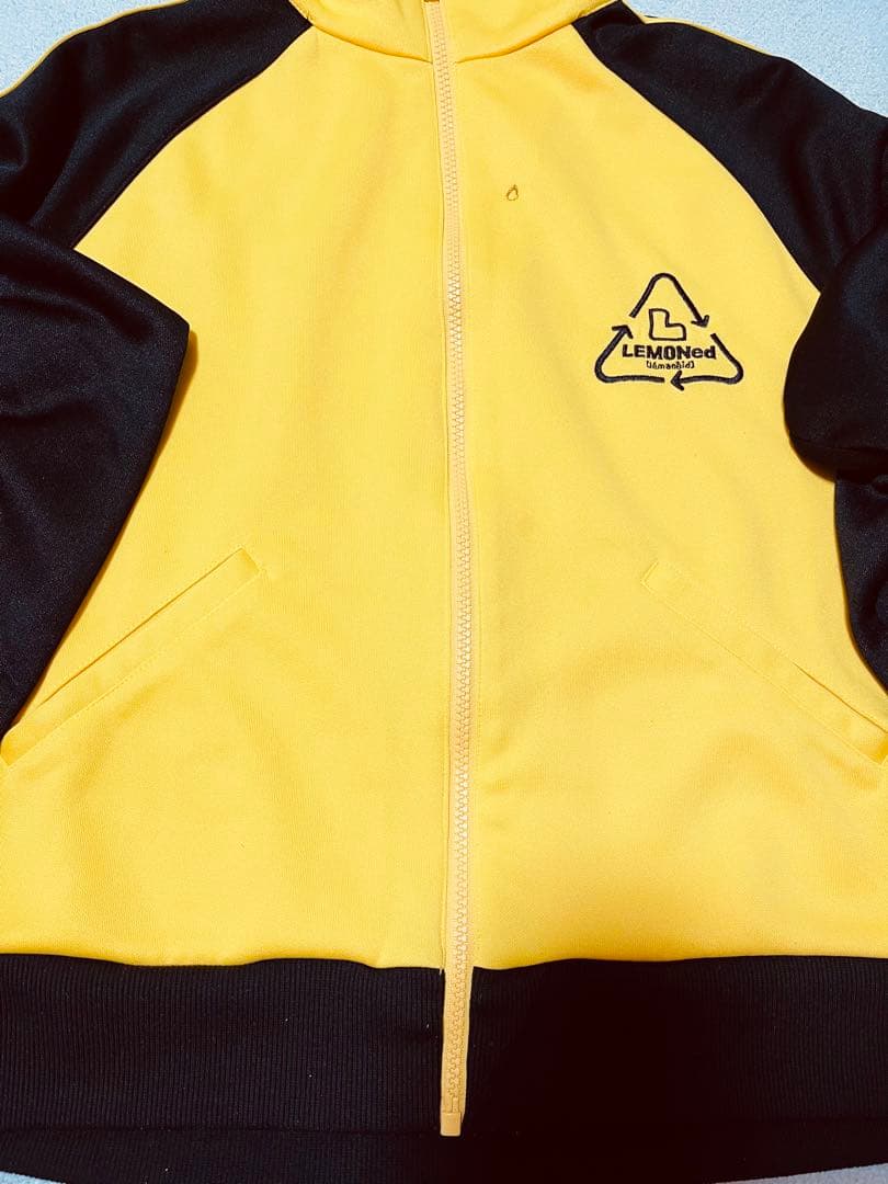 hide トラックジャケット ジャージ イエロー 黄色 黒 ロゴ刺繍 M程度