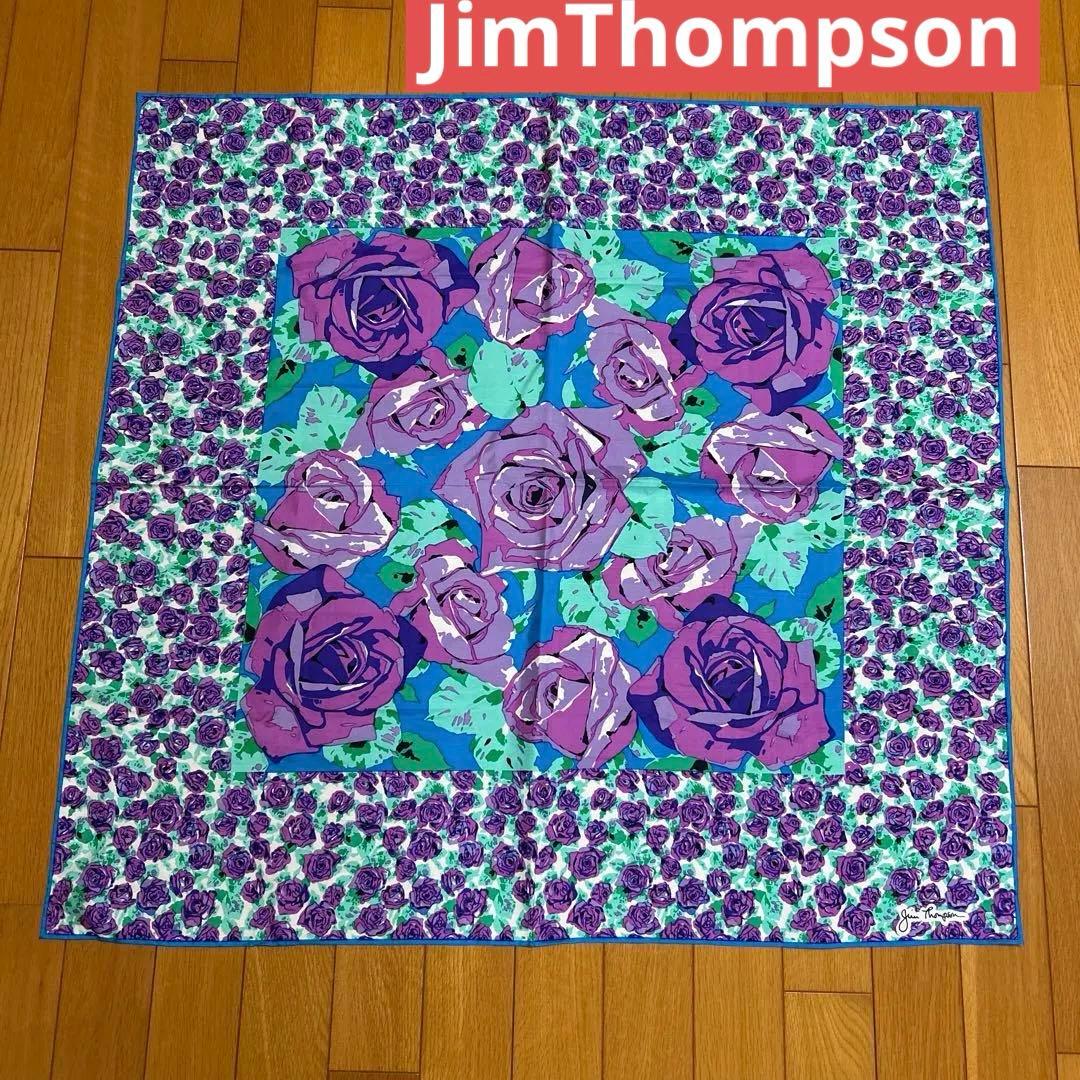 JimThompson ジムトンプソン タイ シルク100% 大判スカーフ花柄 - メルカリ