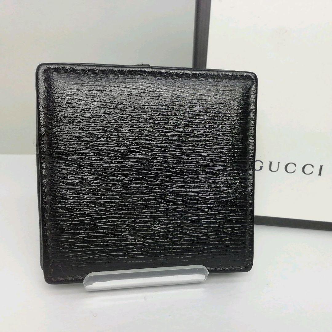 GUCCI　グッチ　ブラックレザー　箱型タイプ　ケース　小銭入れ