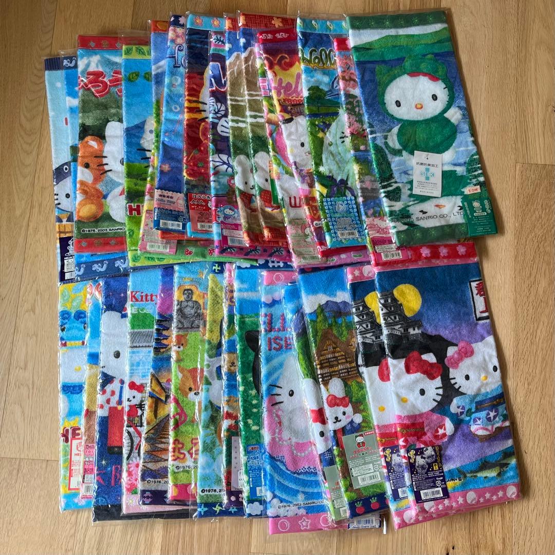 【未使用】ご当地キティ　ハンドタオル　まとめ売り　レア　30枚