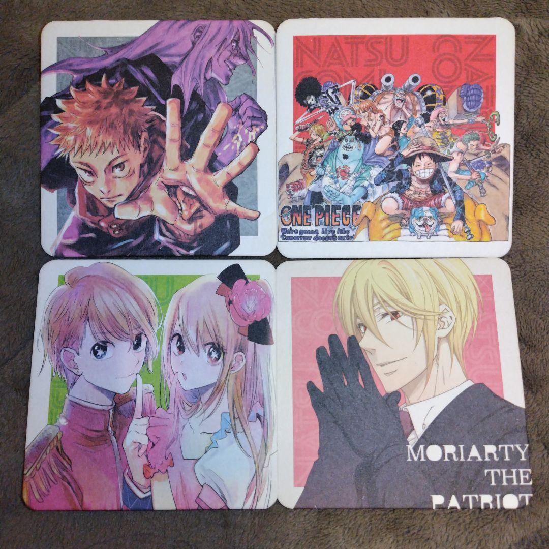 呪術廻戦、ONE PIECE、推しの子、憂国のモリアーティ コースターセット