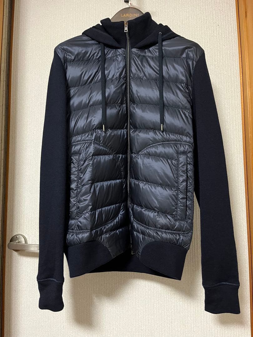 きなこHERNOリゾートハイブリッドダウンパーカー サイズ48 ネイビー HERNO ヘルノ Resort リゾートコレクション ハイブリッド ミラノリブ