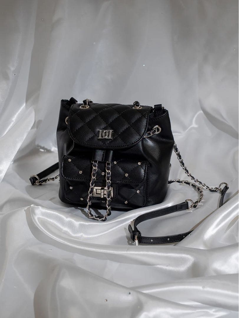 darich キルティングビジューミニリュック　black Darich（ダーリッチ） デイバック リュック キルティングビジューミニ