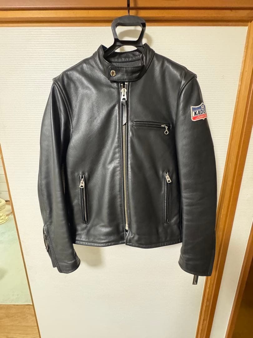 KADOYA ブラック レザー シングルライダース