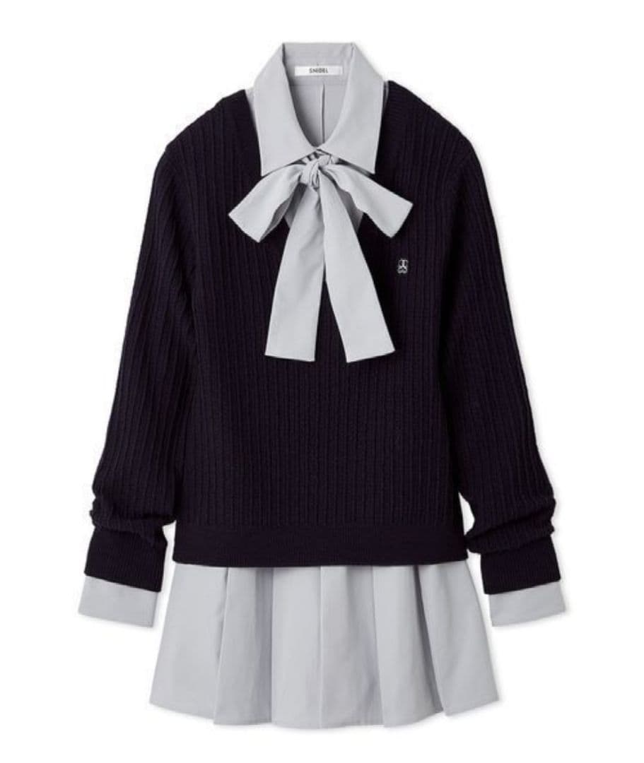 【最終値下げ】SNIDEL シャツコンビチュニック ネイビー 0