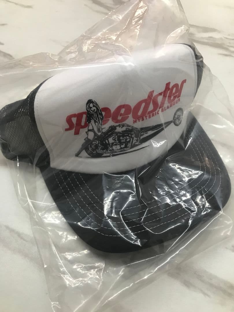 【新品未使用】 ヒステリックグラマー　キャップ　GUITAR GIRL 010 美品】ヒステリックグラマー GUITAR GIRL メッシュキャップ ブラック