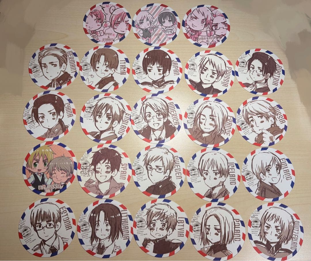 ヘタリア コースター まとめ売り ヘタリア エアメール風コースター 26枚 まとめ売り - メルカリ