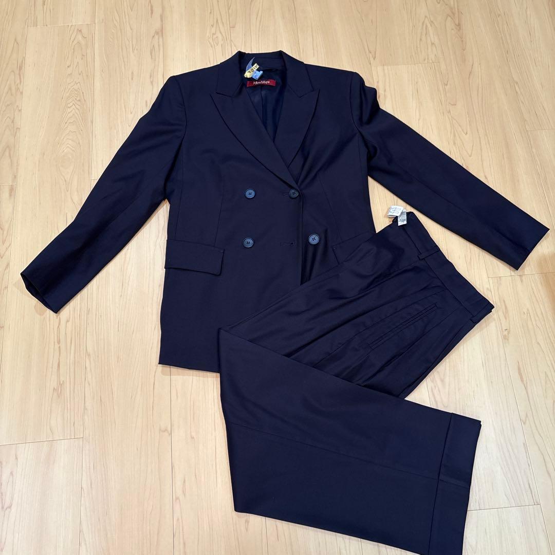 Max Mara ネイビー ダブルブレスト スーツ 上下セット サイズ36