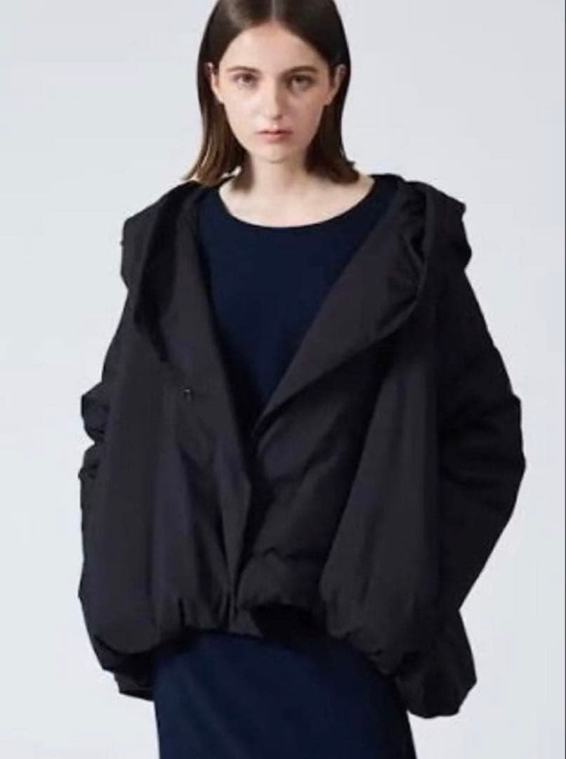 mizuiroind フード付きショートダウンジャケット