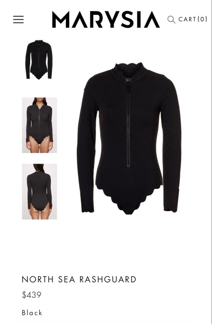 Marysia swim NORTH SEA RASHGUARD ブラック