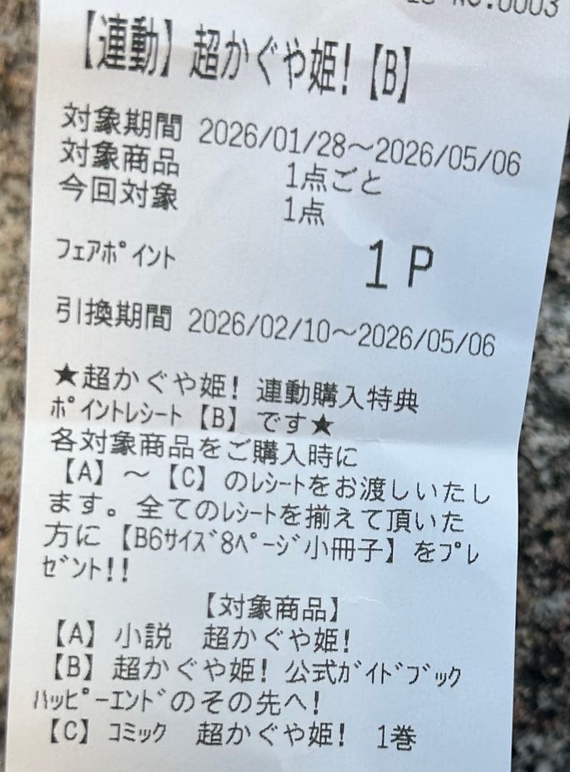 超かぐや姫！アニメイト連動購入特典 リーフレット 小冊子 ポイント B