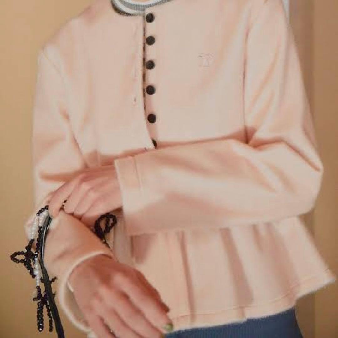 bibiy ペプラムカーディガン pink - メルカリ