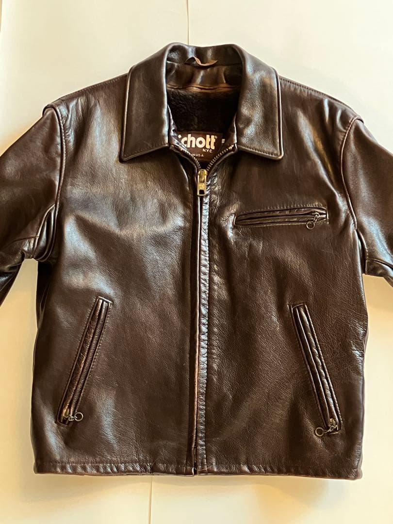Schott レザージャケット642VSサイズ40レッドブラウン - メルカリ