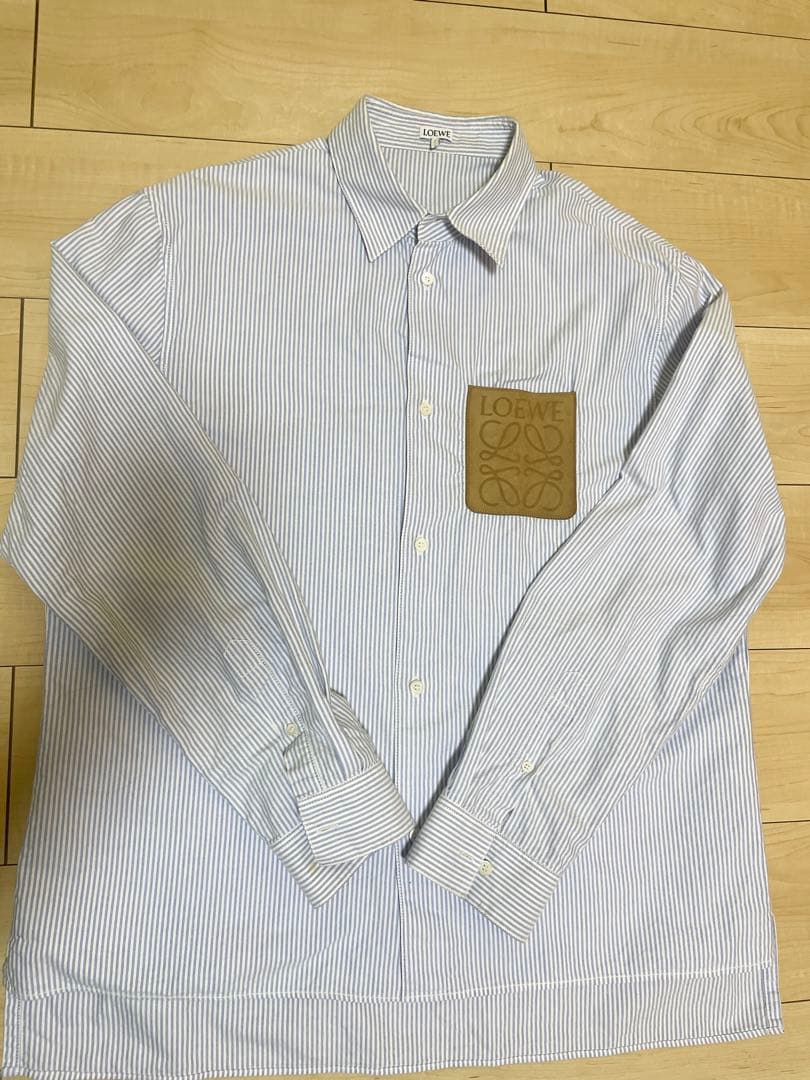 美品】LOEWE ロエベ ストライプシャツ サイズ41 Lサイズ アナグラム
