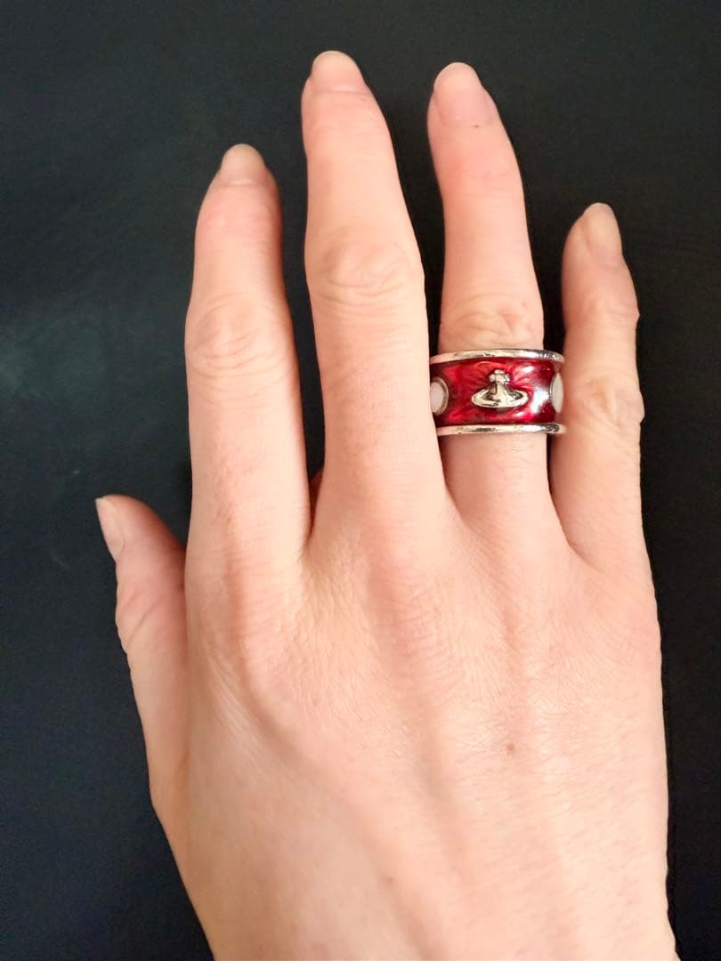 ヴィヴィアンウエストウッド オーブリング レッド Sエナメル ヴィンテージ