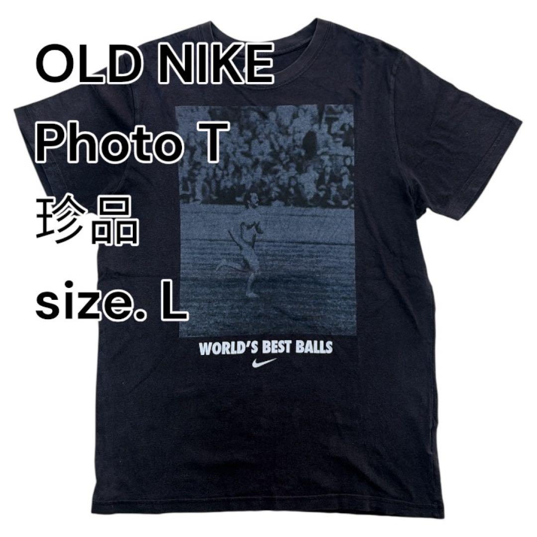 OLD NIKE フォトTシャツ L 珍品 vintage スポーツサッカー - メルカリ