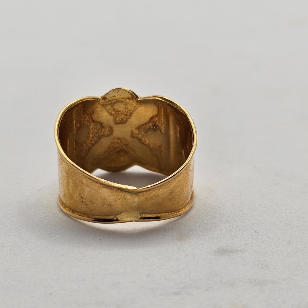 【希少】刻印875 (21金)ヴィンテージ デザインリング 2.7g 16号