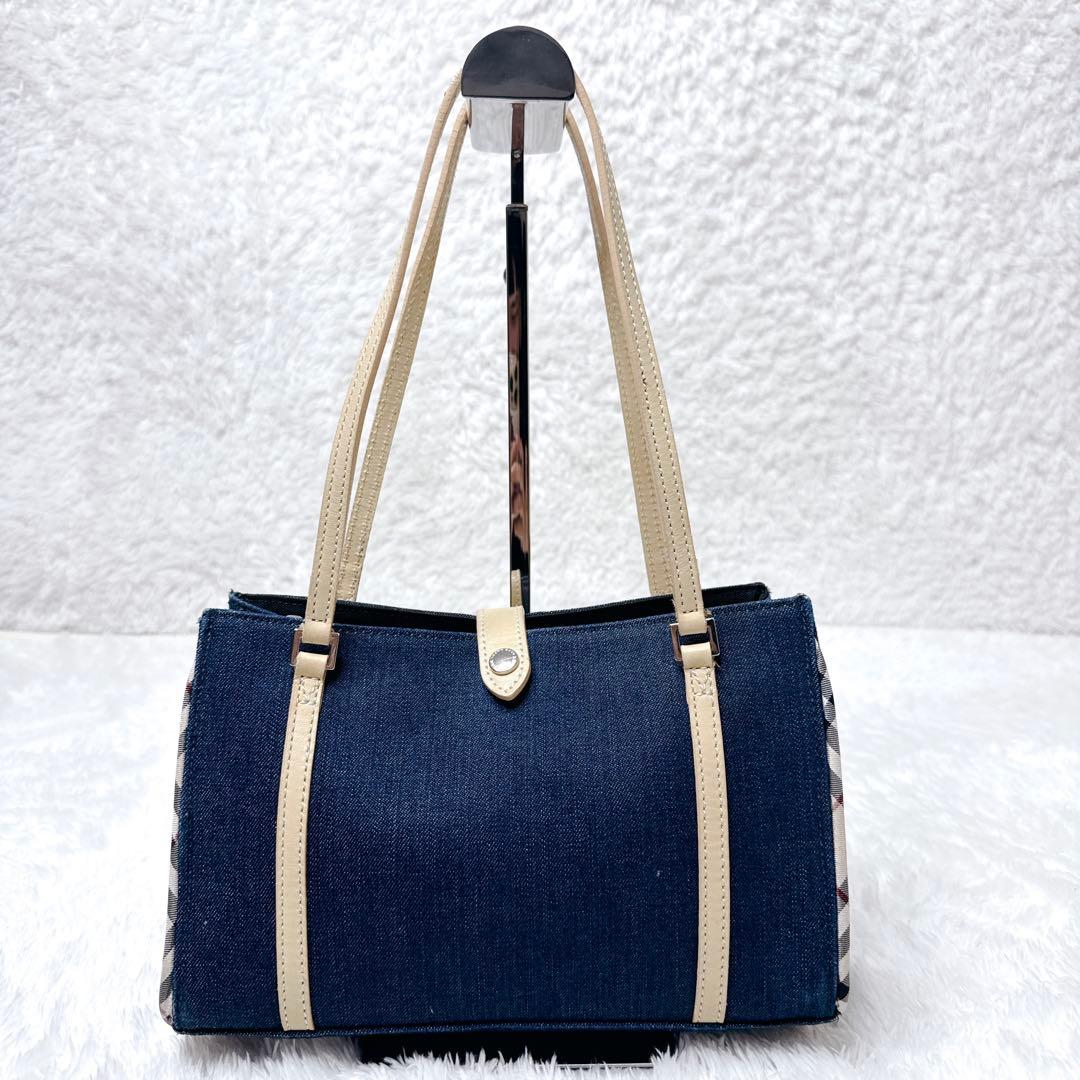 希少✨ BURBERRY バーバリー デニム ミニ トートバッグ ノバチェック