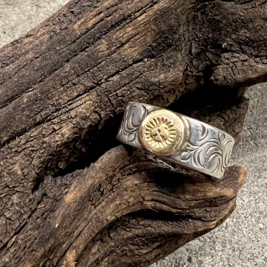 WING ROCK 唐草リング 20号 平打ち 18k シルバー ウイングロック