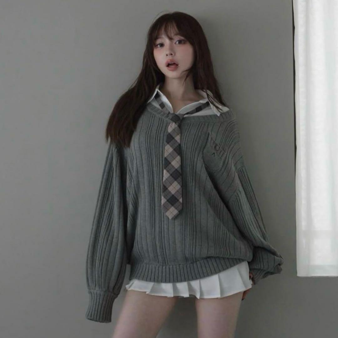 【正規品】andmary Mimigirlsset minidress grey