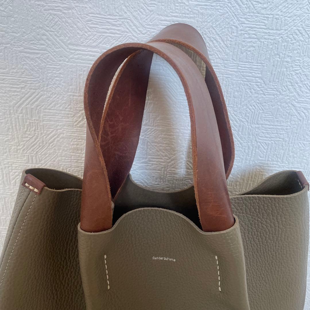 エンダースキーマ piano bag オリーブグリーン レザートートバッグ