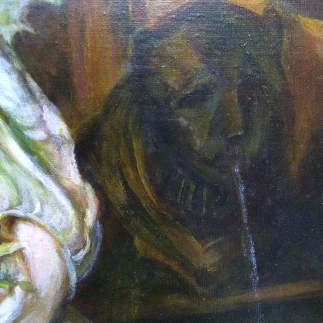 巨匠の肉筆模写 アンティーク調 高級ゴールド額縁ガラス入り保田三友紀