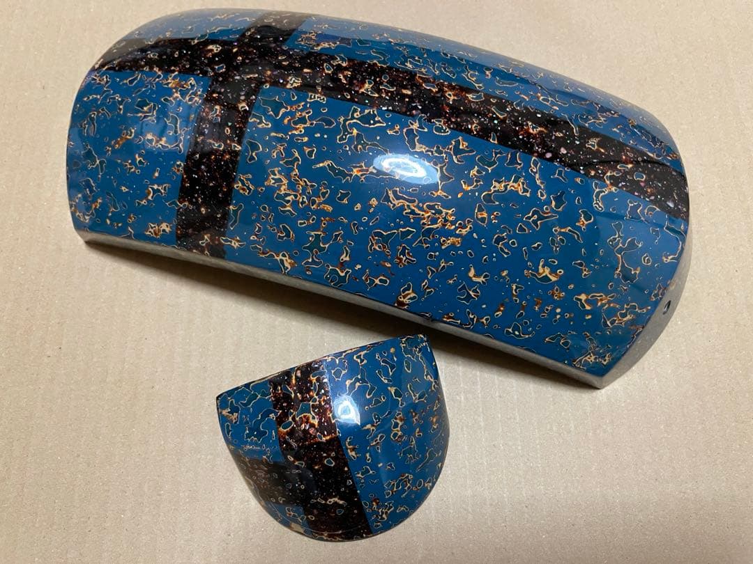 津軽三味線用　津軽塗り胴掛　藍に螺鈿クロス