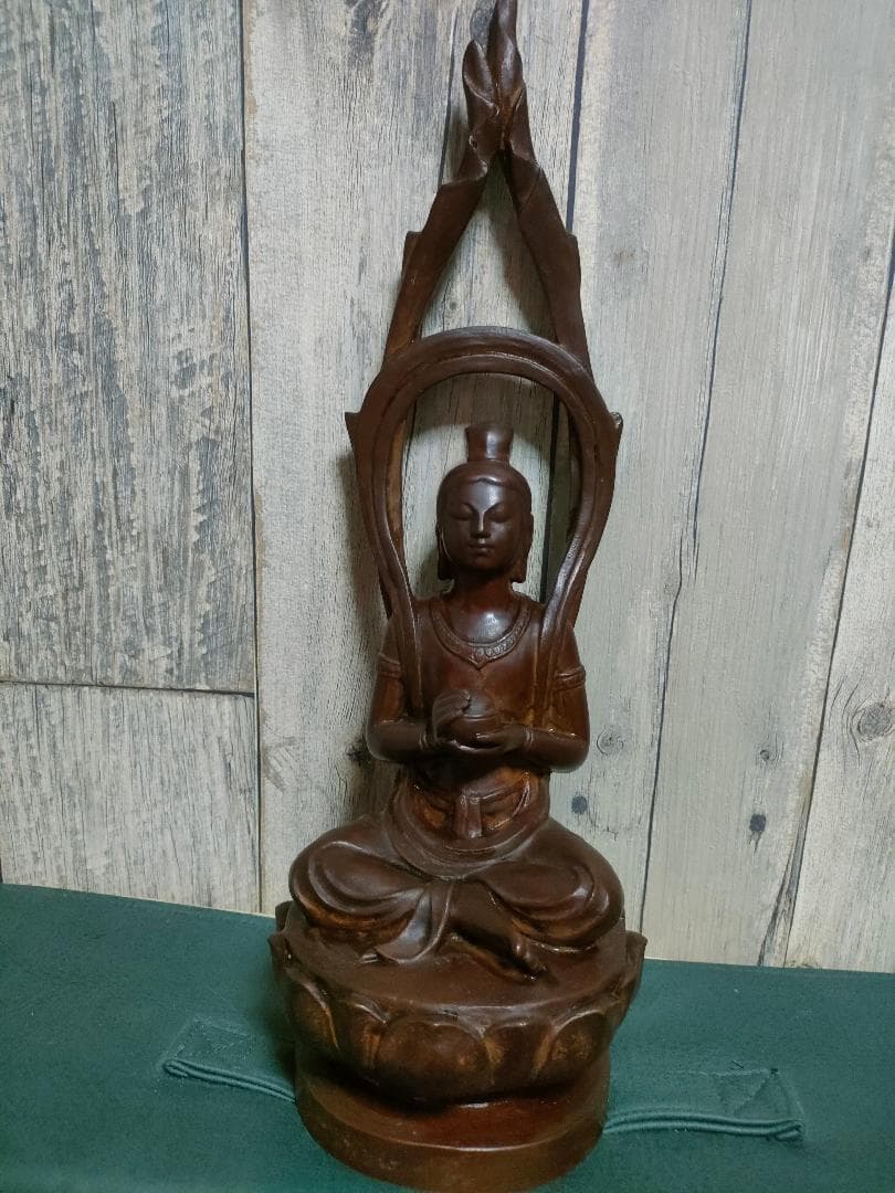 洞澤今朝夫 観音菩薩坐像 ブロンズ像 銅像 42cm 仏像