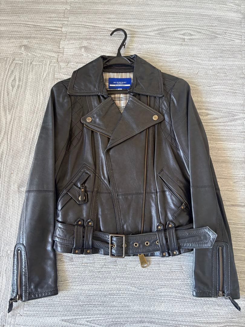 BURBERRY BLUELAEEL ブラック ライダースジャケット 38 - メルカリ