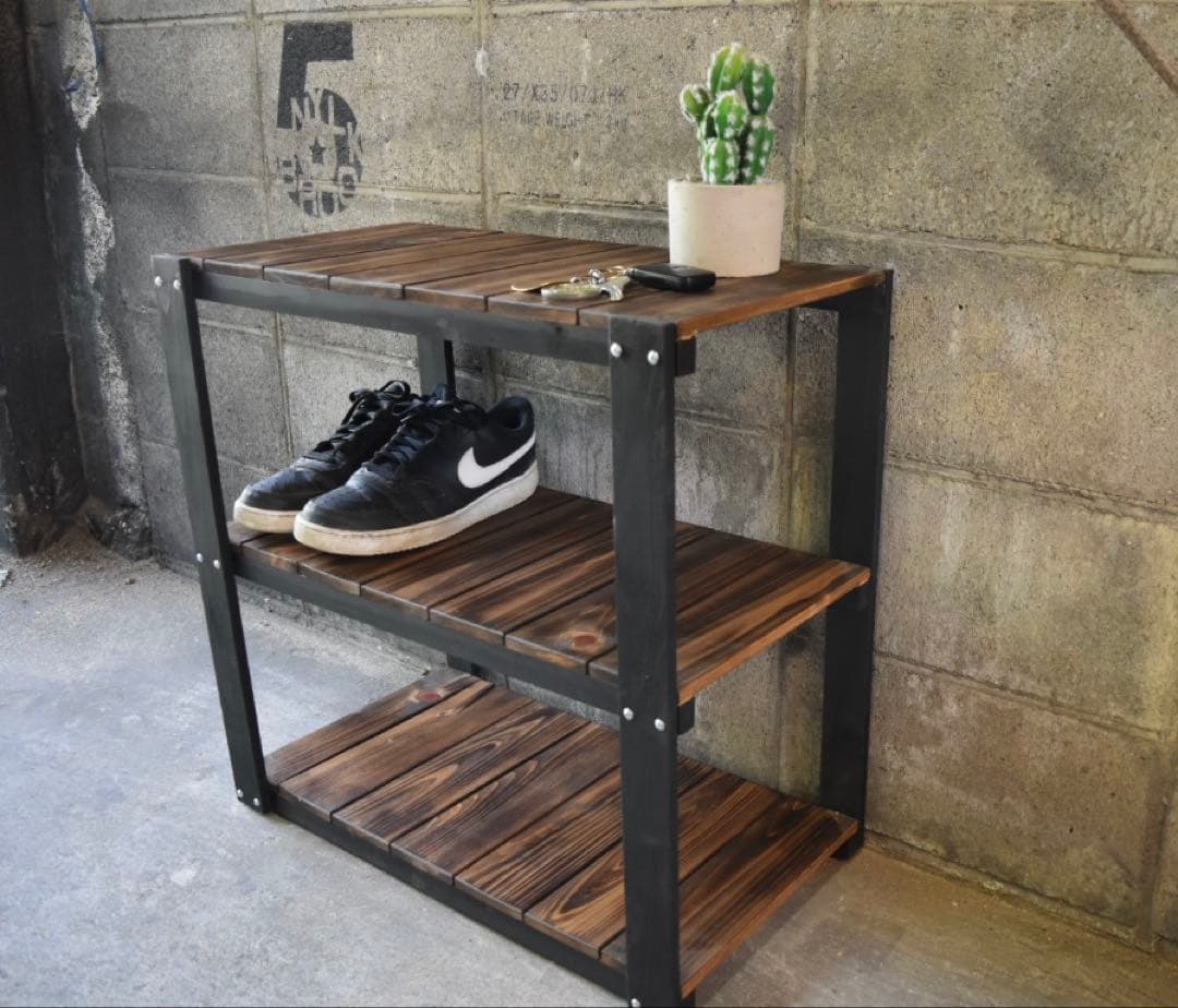 シューズラック　男前　インテリア　インダストリアル　テレビボード　靴収納
