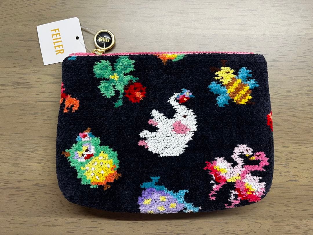 FEILER 神崎恵さん×フェイラー　ファンキーフォーチュン　ポーチ　ネイビー フェイラー×神崎恵 ファンキーフォーチュン 便利ポーチ ネイビー