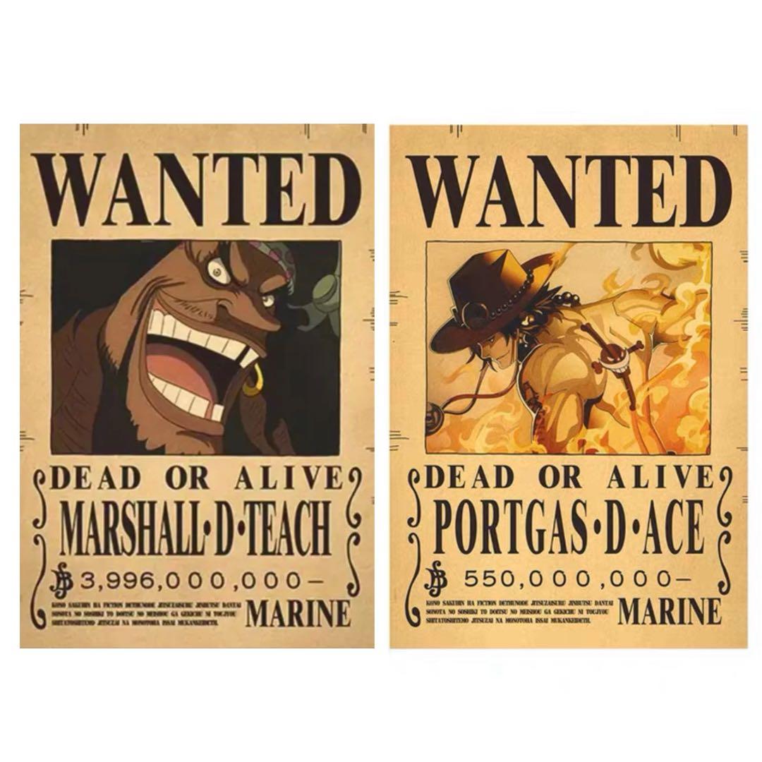 ONEPIECE ワンピース 手配書 ポスター 2枚セット ティーチ エース