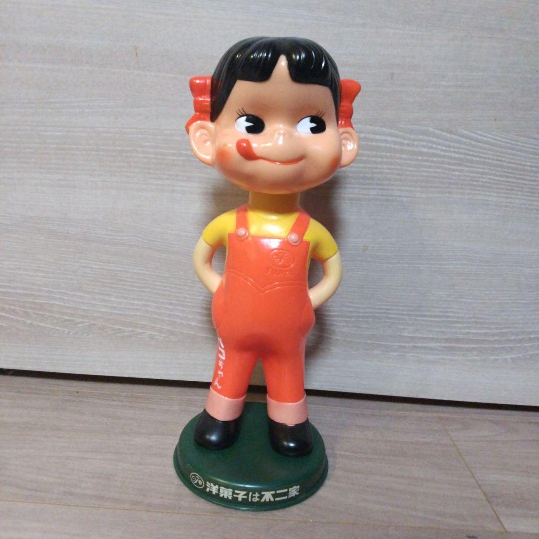 ペコちゃん人形 首振り 不二家 レトロ 美品 メルカリ便送料無料 未開封保管品 不二家 首振り ペコちゃん人形 フィギュア 昭和レトロ