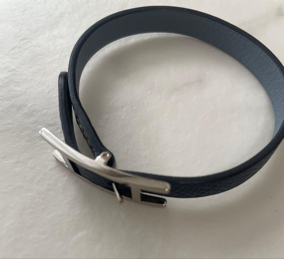 HERMES エルメス アピ レザーブレスレット 紺 - メルカリ